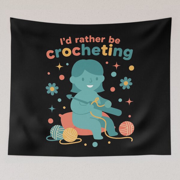 Item preview, Id Rather Be Crocheting Funny Crochet Lover Yarn designed and sold by LuminOrb.