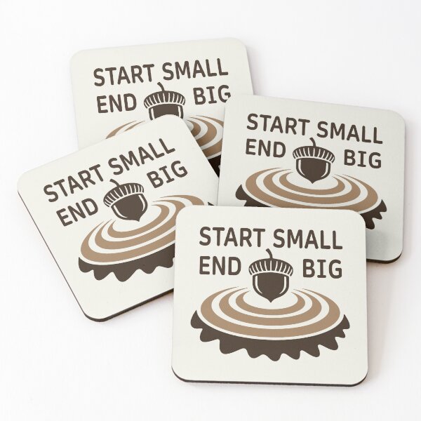 Item preview, Start Small End Big Acorn Ripple Motivational Nature Quote Art designed and sold by SplashTastic.