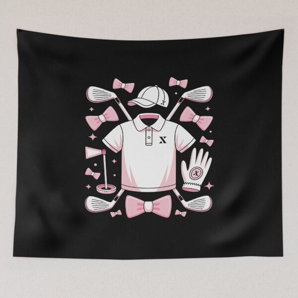 Item preview, Girly Golf with Bows and Clubs Pink Golf Girl Summer designed and sold by Voidbinder.