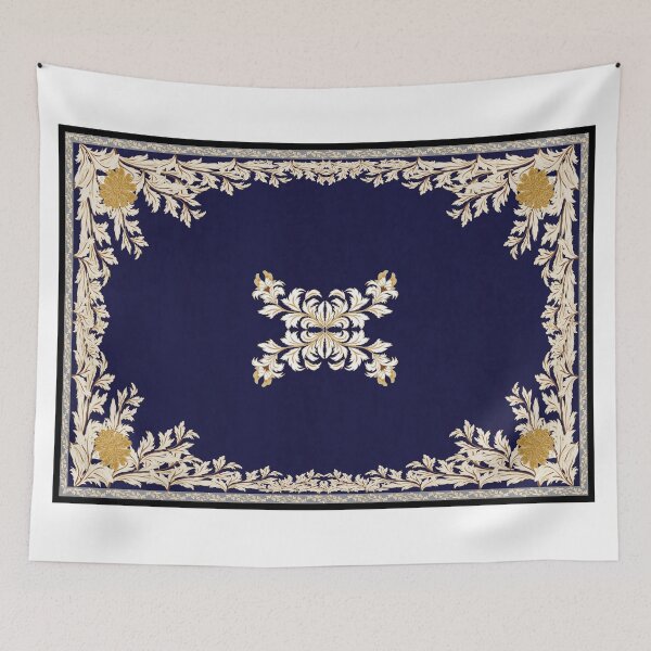 Item preview, Blue Persian rug design featuring elegant traditional floral and ornamental motifs with a refined vintage aesthetic. designed and sold by Line-Aura.