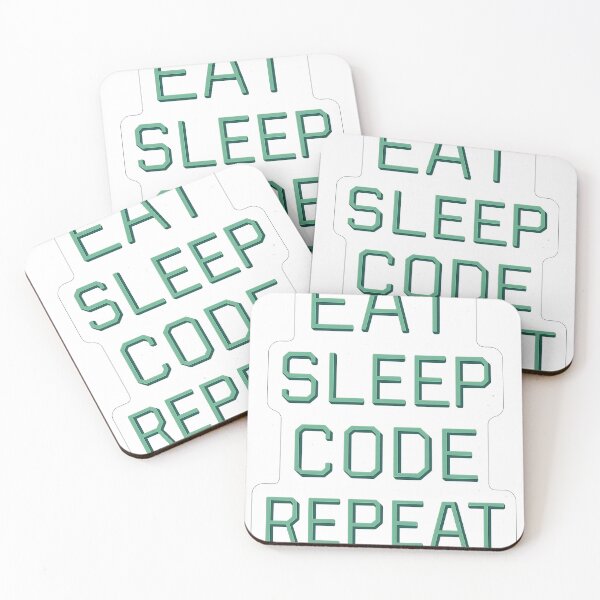 Item preview,  Eat Sleep Code Repeat – Monospace Tech Quote T-Shirt designed and sold by mbmstores.