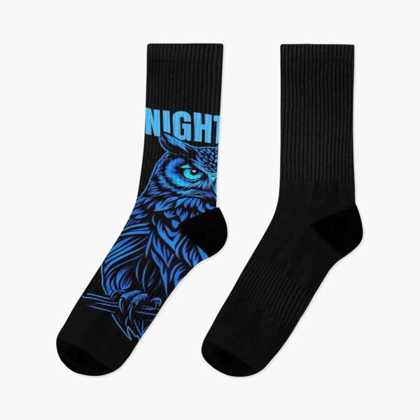 Item preview, Neon Blue Night Owl Art – Glowing Eyes, Dark Forest Vibes, Nocturnal Animal Lover Gift Design designed and sold by Bright Nest Studio.