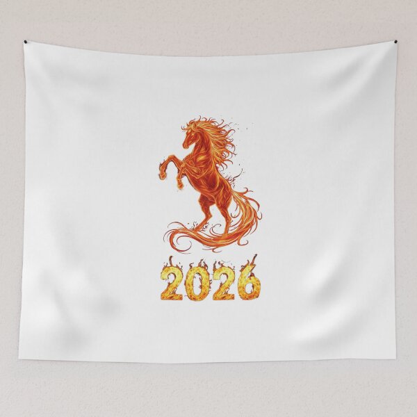 Item preview, Rising Fire Horse 2026 – Chinese Zodiac Fantasy Illustration designed and sold by Baby Adee Collective.