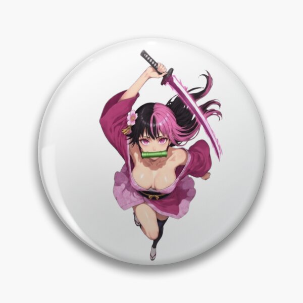 Item preview, Nezuko Demon Slayer Fanart – Pink Hair Sword Kawaii designed and sold by JonathanP514.