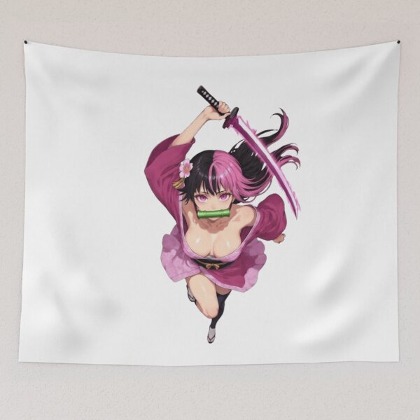 Item preview, Nezuko Demon Slayer Fanart – Pink Hair Sword Kawaii designed and sold by JonathanP514.