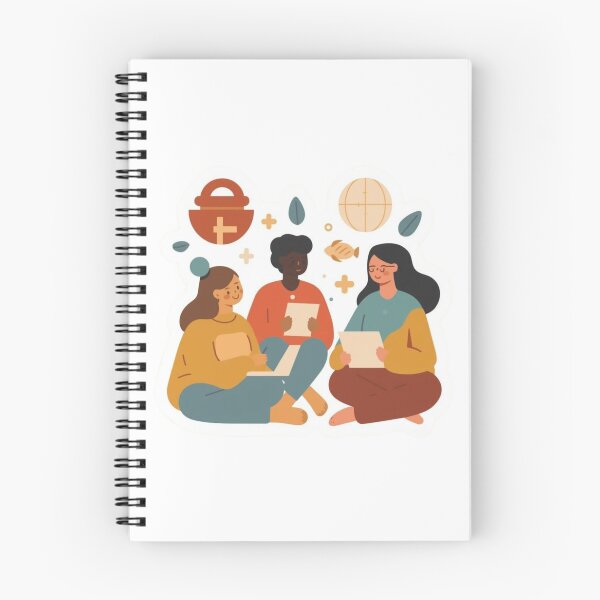 Item preview, Diverse Study Group Illustration – Cozy Learning & Community Flat Design designed and sold by Activity01.