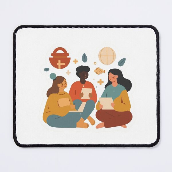 Item preview, Diverse Study Group Illustration – Cozy Learning & Community Flat Design designed and sold by Activity01.