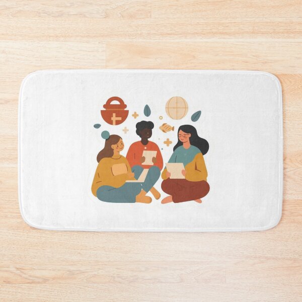 Item preview, Diverse Study Group Illustration – Cozy Learning & Community Flat Design designed and sold by Activity01.