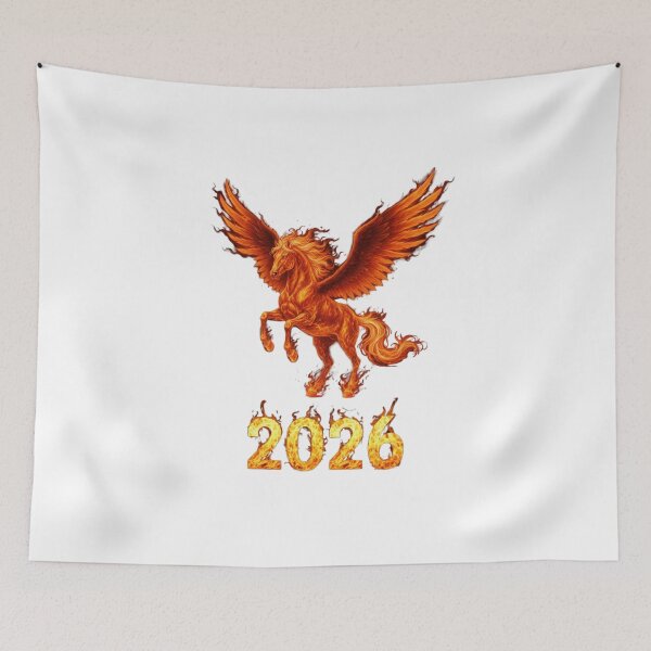 Item preview, Winged Fire Horse 2026 – Mythical Zodiac Flame Design designed and sold by Baby Adee Collective.