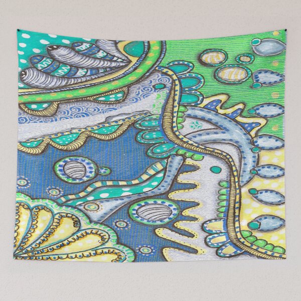 Item preview, Zentangle Abstract Art - Hidden Dino Organic Pattern designed and sold by ColorWander.