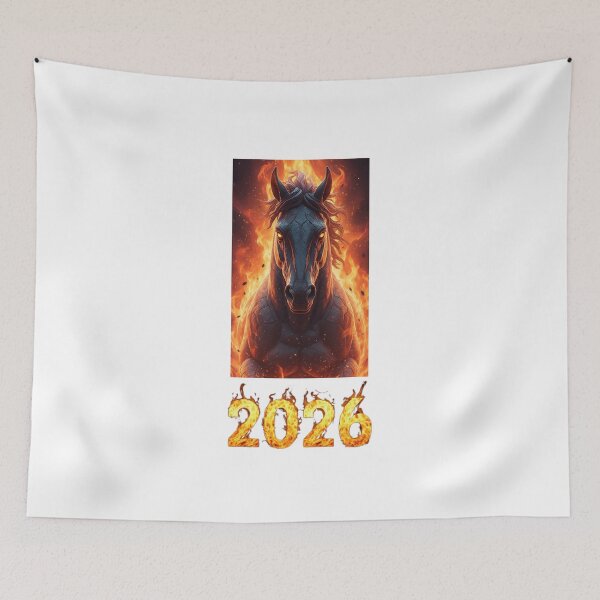 Item preview, Fire Horse Portrait 2026 – Powerful Zodiac Flame Artwork designed and sold by Baby Adee Collective.