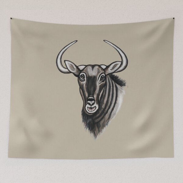 Item preview, Hand-Painted Wildebeest Head designed and sold by annenambiro.