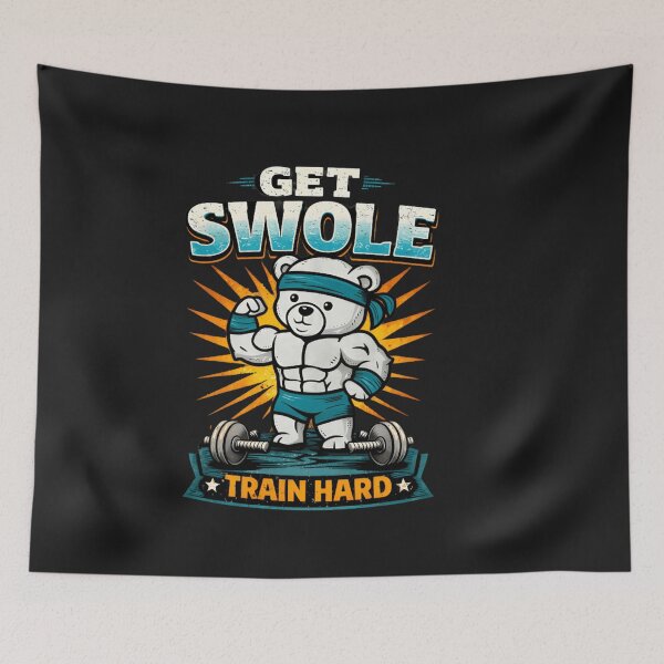Item preview, Get Swole Polar Bear Gym Motivation - Funny Bodybuilding Bear T-Shirt designed and sold by ZyxDes.