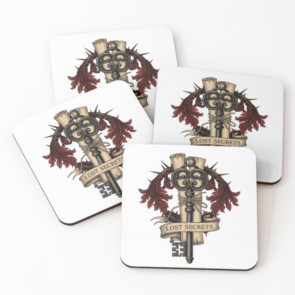 Item preview, Victorian Skeleton Key Scrolls Art – Lost Secrets, Gothic Baroque Ornate Tattoo Flash designed and sold by Luminari Creations.