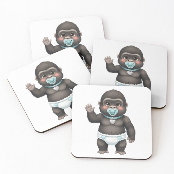 Item preview, Baby Gorilla in Diaper with Pacifier designed and sold by CHRIST5000.