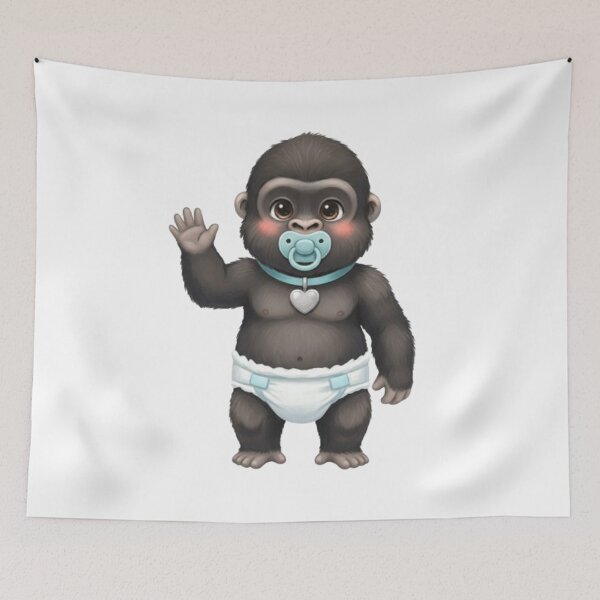 Item preview, Baby Gorilla in Diaper with Pacifier designed and sold by CHRIST5000.