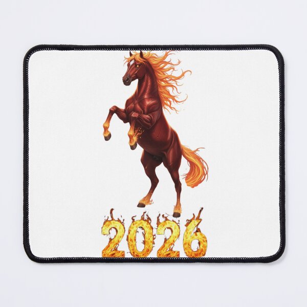Item preview, 2026 Fire Stallion – Rearing Horse Flame New Year Artwork designed and sold by Baby Adee Collective.