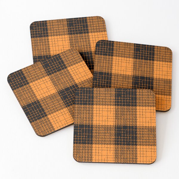Item preview, Orange And Black Crosshatch Plaid Gingham Design  designed and sold by PatternTitan.