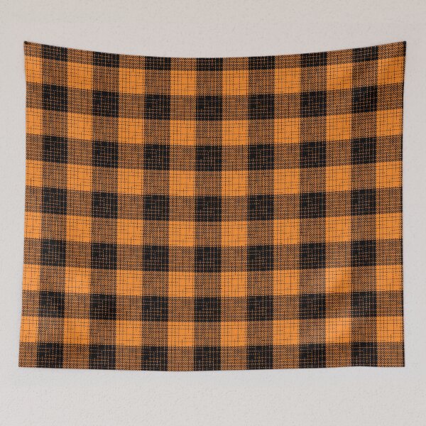 Item preview, Orange And Black Crosshatch Plaid Gingham Design  designed and sold by PatternTitan.
