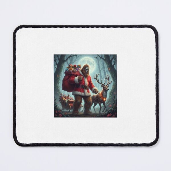 Item preview, HoHoHO! Santa BigFoot Rides Sleigh Through Moonlit Forest designed and sold by Eeconte.