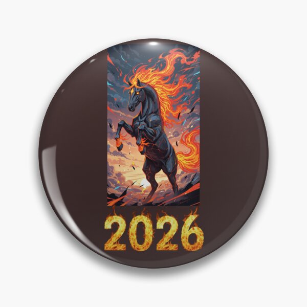 Item preview, 2026 Fire Horse – Rearing Flame Stallion Chinese New Year Zodiac Design designed and sold by Baby Adee Collective.