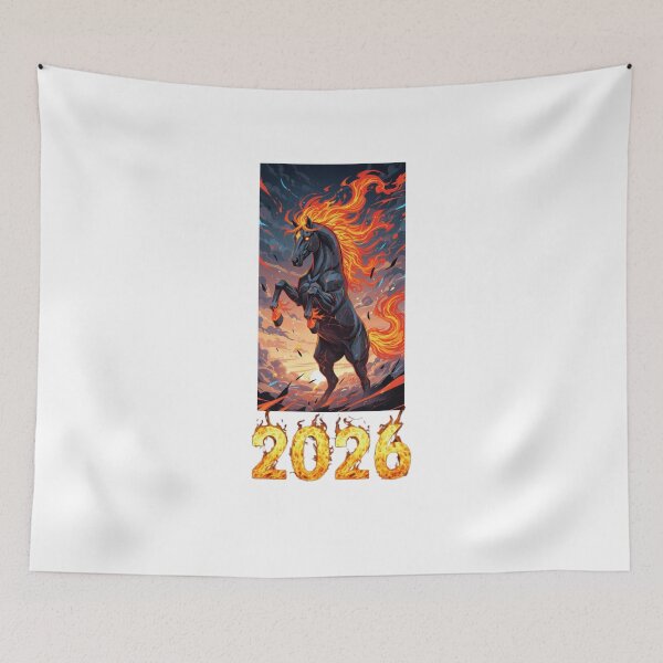 Item preview, 2026 Fire Horse – Rearing Flame Stallion Chinese New Year Zodiac Design designed and sold by Baby Adee Collective.
