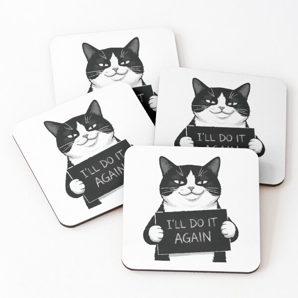 Item preview, Smooth Criminal Mugshot Tuxedo Cat designed and sold by Petzzz.