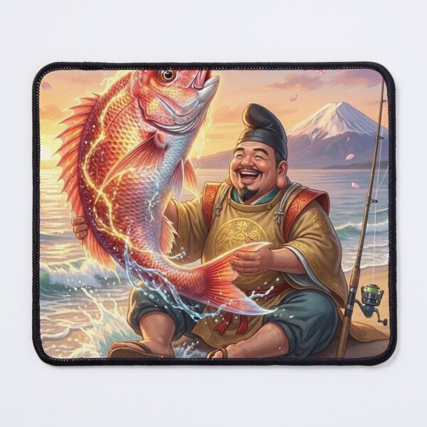 Item preview, Lucky Ebisu and Red Sea Bream – Japanese Good Fortune Art designed and sold by Mori-no-Akari.