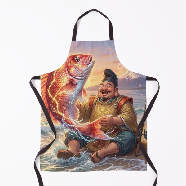 Item preview, Lucky Ebisu and Red Sea Bream – Japanese Good Fortune Art designed and sold by Mori-no-Akari.