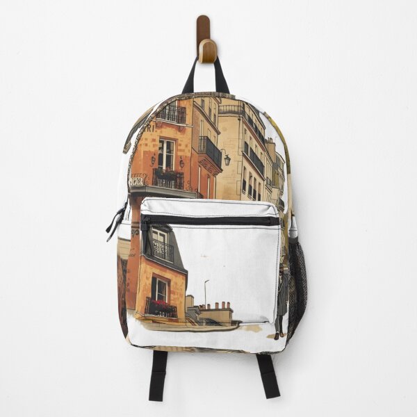 Item preview, Paris Street Illustration with Eiffel Tower – Romantic Paris City Art, French Architecture Wall Art designed and sold by Activity01.