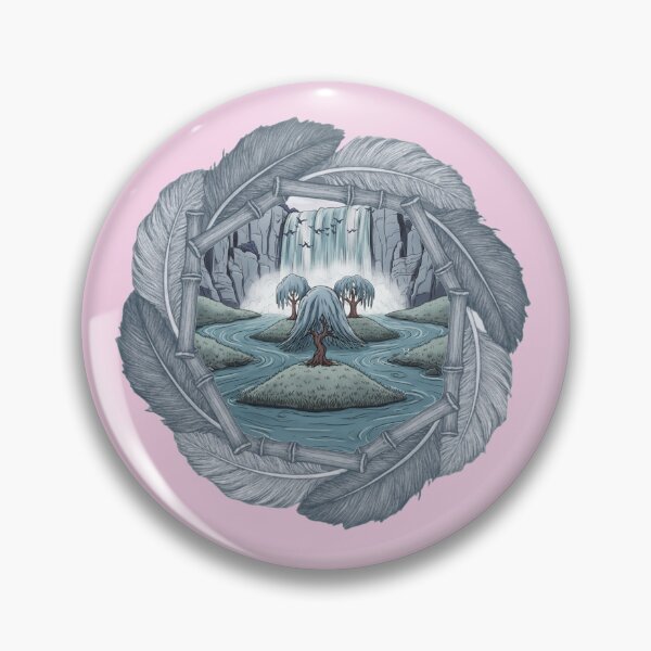 Item preview, Serene Whimsical Waterfall and Weeping Willow Feather Frame designed and sold by Brinkenburger.