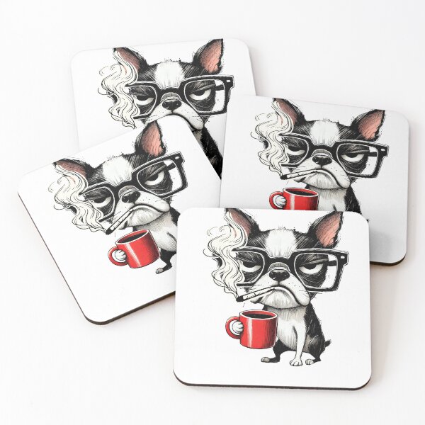 Item preview, Dog Smoking Cigarette Funny Dog Cigarette and Coffee Meme  designed and sold by ZANNIX.