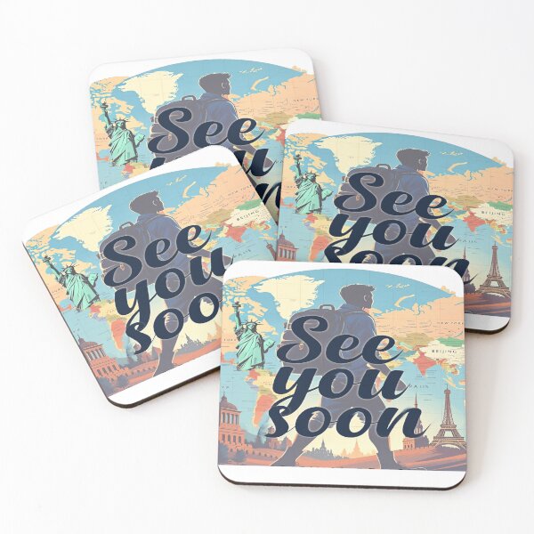 Item preview, See You Soon – Travel Adventure World Map Backpacker Design designed and sold by Sushikidsntoddlers.