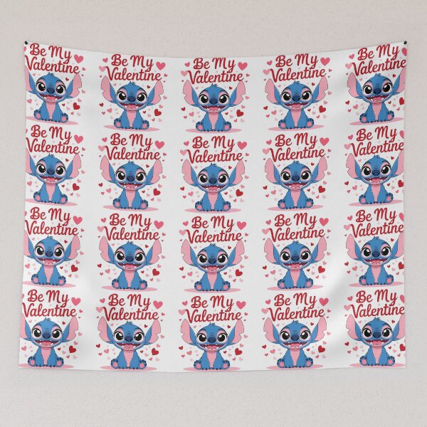 Item preview, Be my Valentine, cute stitch with love hearts designed and sold by nicnacc.