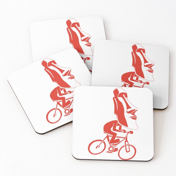 Item preview, Cyclist on Easter Island (red) designed and sold by Lagueny.