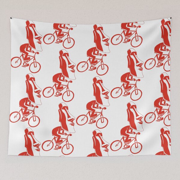 Item preview, Cyclist on Easter Island (red) designed and sold by Lagueny.