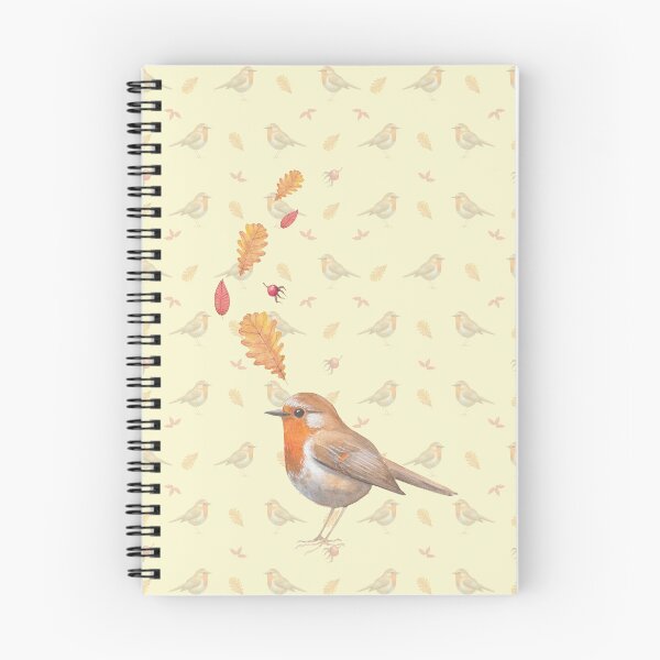 Item preview, Watercolor Robin & Rose Hips - Autumn Nature Illustration and Pattern - Robin, Oak Leaves, Rosehip Art designed and sold by Laurus Lunaris.