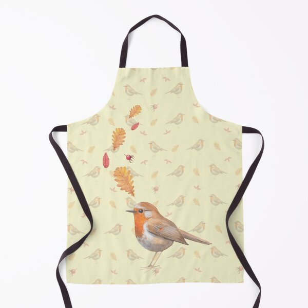 Item preview, Watercolor Robin & Rose Hips - Autumn Nature Illustration and Pattern - Robin, Oak Leaves, Rosehip Art designed and sold by Laurus Lunaris.