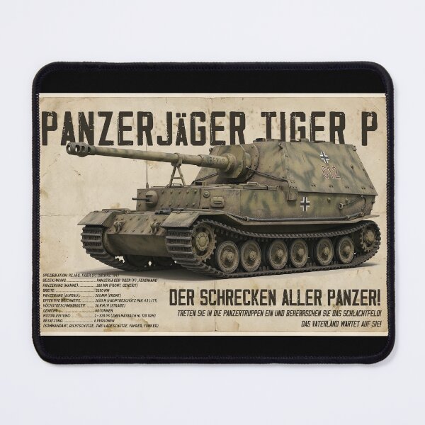 Item preview, Vintage Ferdinand Heavy Tank Destroyer Propaganda Poster - German WWII Panzerjäger Poster designed and sold by Jeeklsdotcom.
