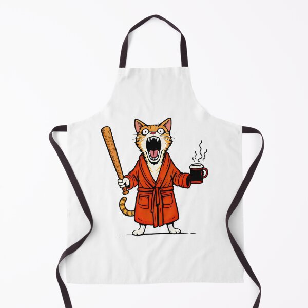 Item preview, Angry Morning Cat in Bathrobe with Coffee Mug designed and sold by Senkov.