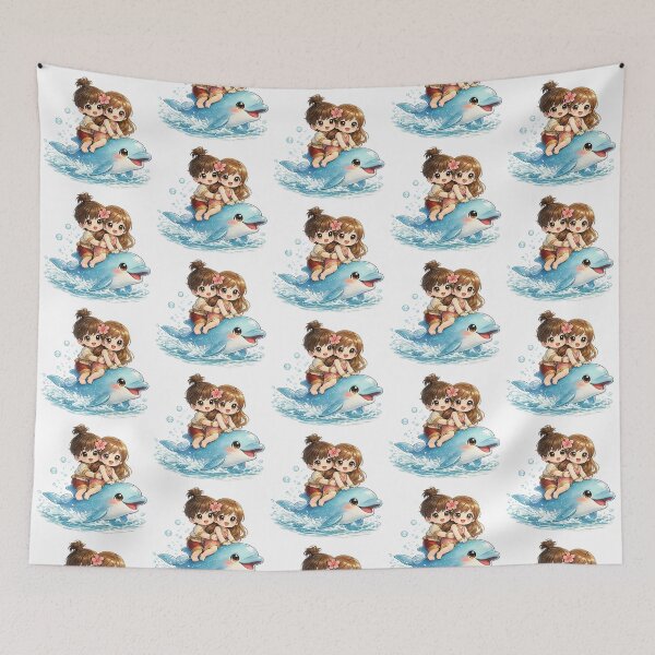Item preview, Joyful Children Riding a Dolphin designed and sold by Chokhdi289shop.