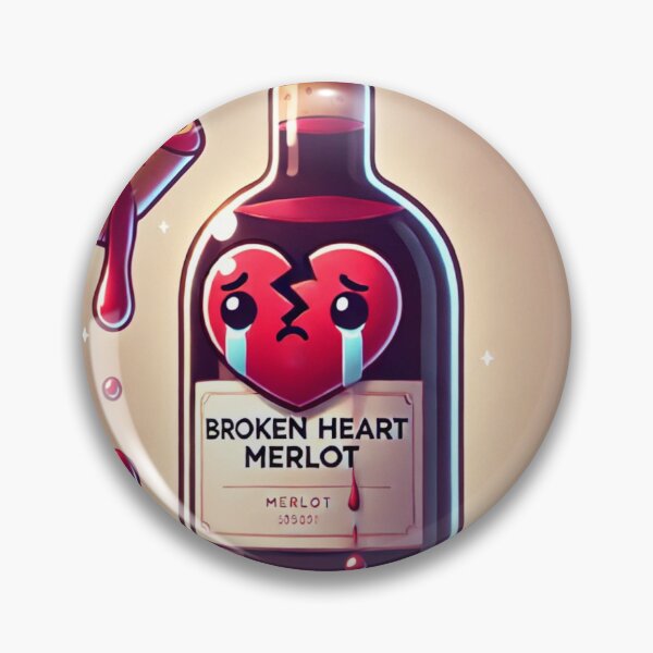 Item preview, Broken Heart Merlot – Cute Sad Wine Bottle (Heartbreak Pun) designed and sold by ComedyInkFactor.