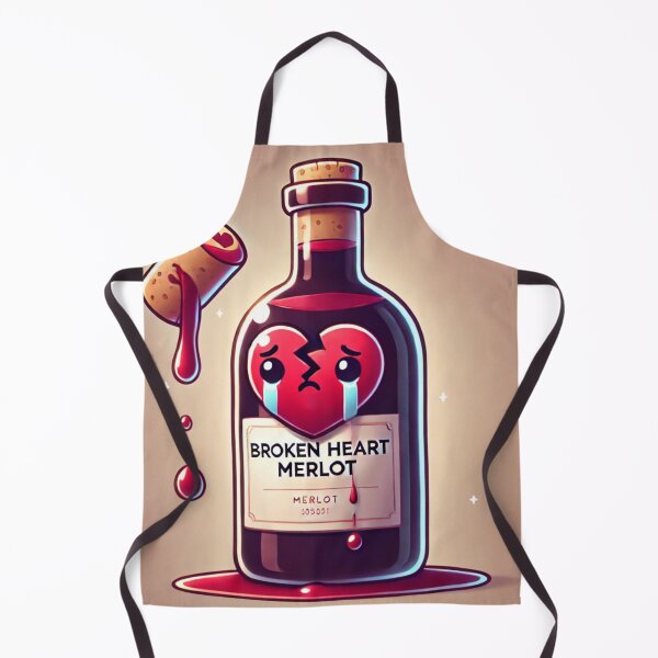 Item preview, Broken Heart Merlot – Cute Sad Wine Bottle (Heartbreak Pun) designed and sold by ComedyInkFactor.