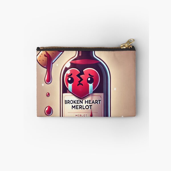 Item preview, Broken Heart Merlot – Cute Sad Wine Bottle (Heartbreak Pun) designed and sold by ComedyInkFactor.