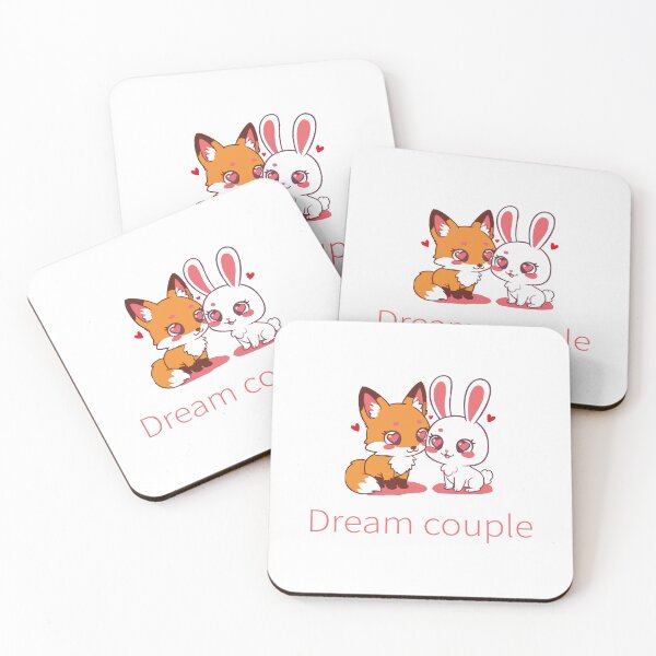 Item preview, Rabbit and fox style "Dream couple" designed and sold by JSFStore.