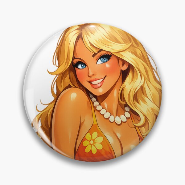 Item preview, Blonde Pin-Up from 70s: Retro Pin-Up Cartoon Girl – 50s 60s 70s Vintage Style Illustration designed and sold by Arte Cartoon From TagTeam Group.
