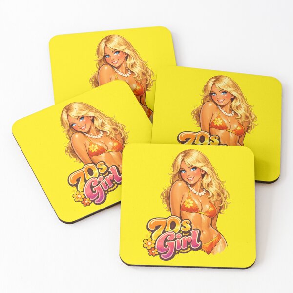 Item preview, Blonde Pin-Up from 70s: Retro Pin-Up Cartoon Girl – 50s 60s 70s Vintage Style Illustration designed and sold by Arte Cartoon From TagTeam Group.