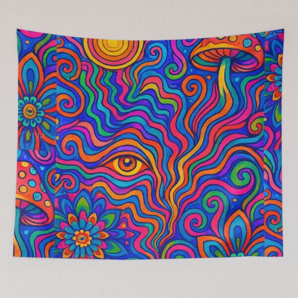 Item preview, Psychedelic Rock Pattern – 60s 70s Trippy Vintage Music Art designed and sold by Arte Cartoon From TagTeam Group.