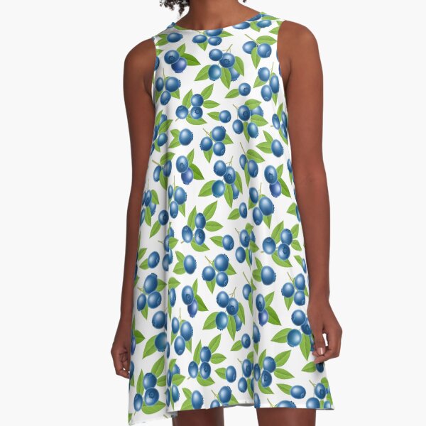 Blueberry seamless pattern A-Line Dress