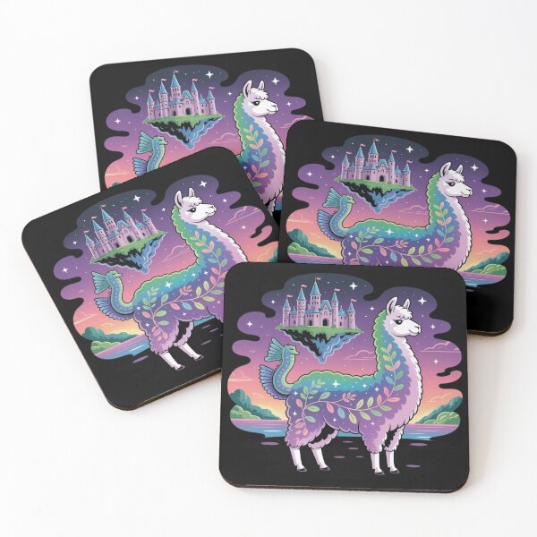 Item preview, Cute Rainbow Llama Dragon Wings Magical Castle Art designed and sold by DailySparks.